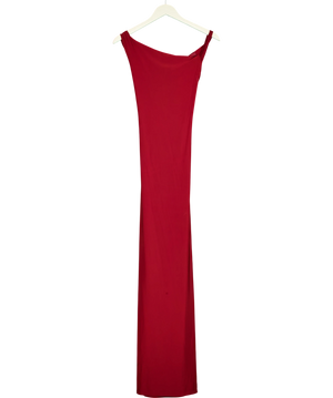 ASOS Red Asymmetric Lace-Up Maxi Dress UK 8
