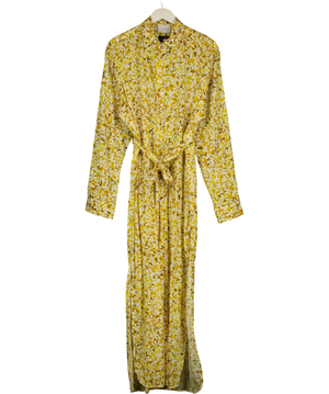 On The Island Yellow Belted Shirt Dress UK 16