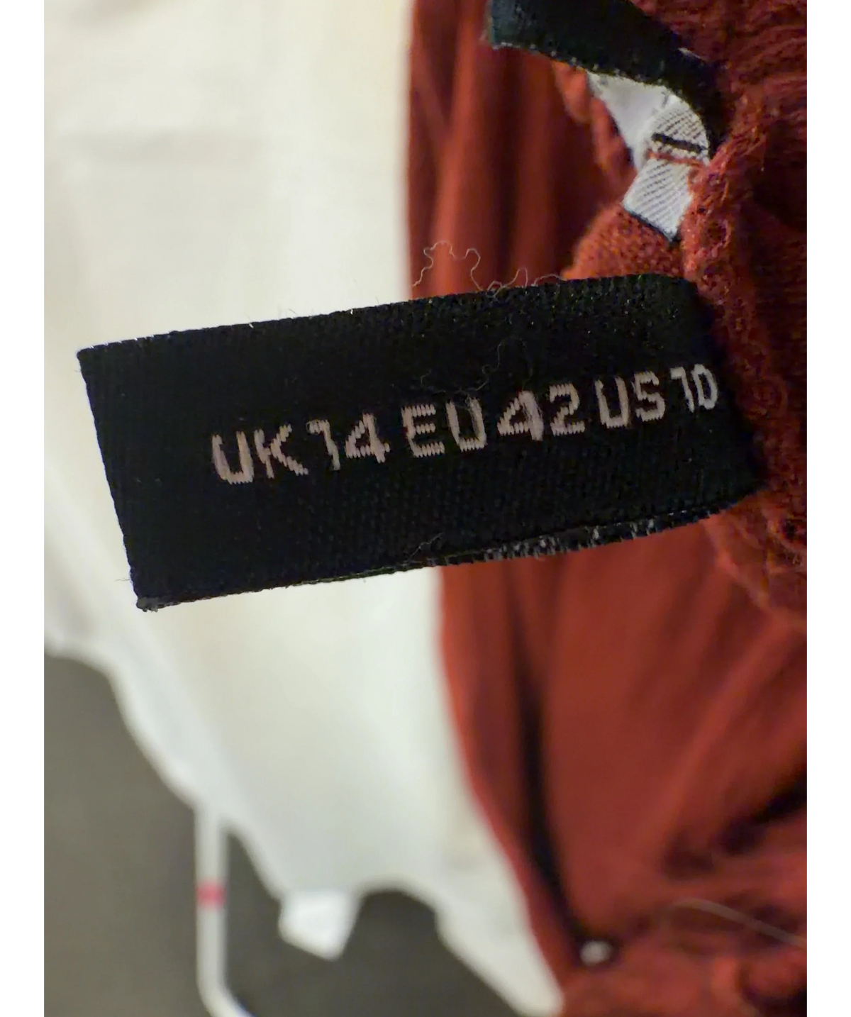 ASOS Red Colour, size UK 14 — fabric detail