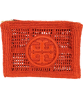 Tory Burch Red Ella Crochet Pouch — front