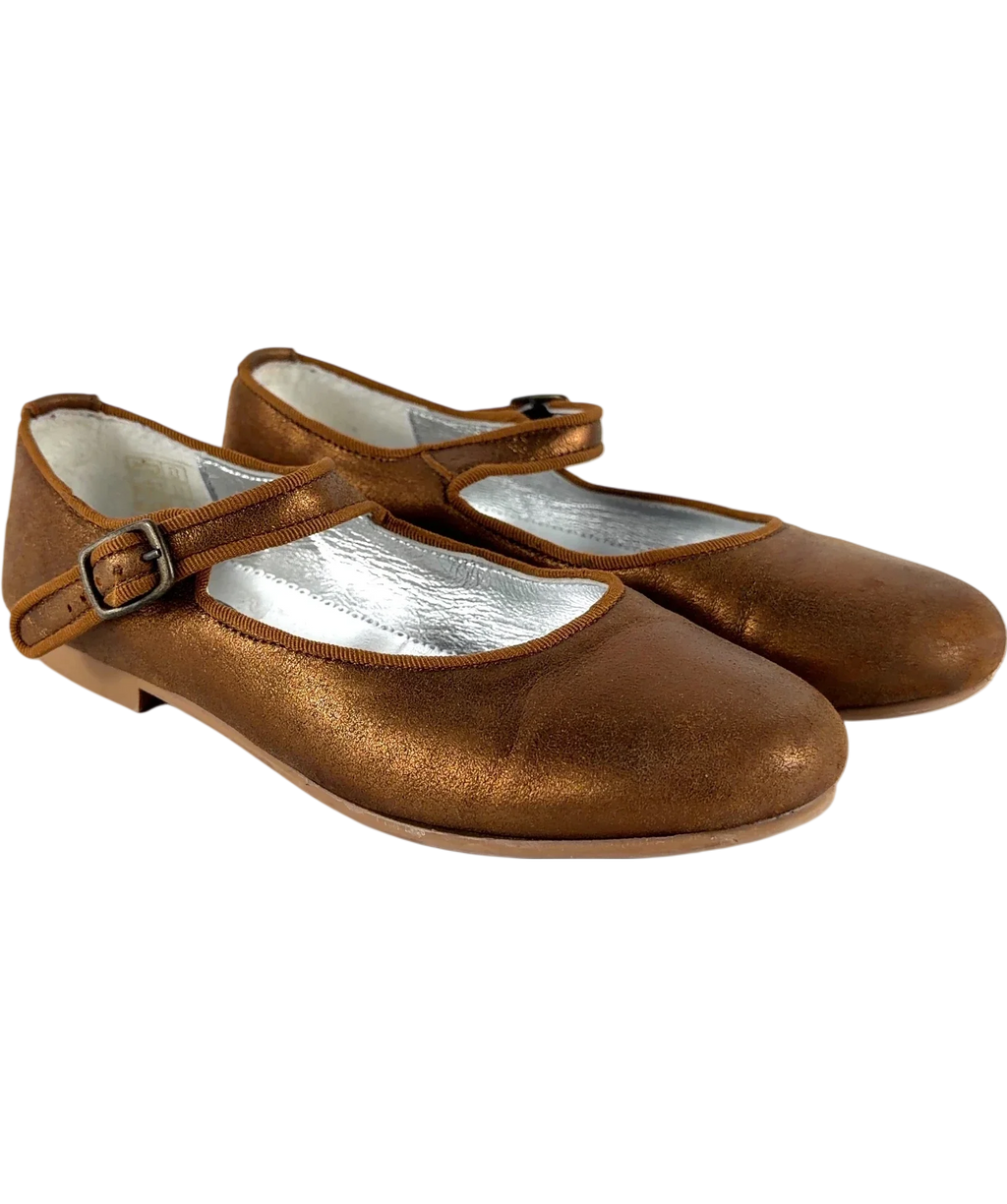 papouelli bronze Angelica Buckle Metallic, size UK 12.5 EU 31 👼 — front