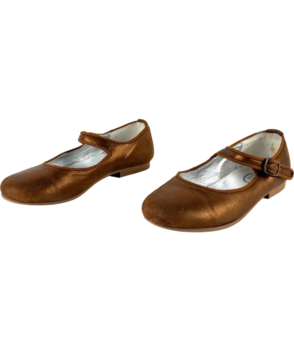 papouelli bronze Angelica Buckle Metallic, size UK 12.5 EU 31 👼 — label
