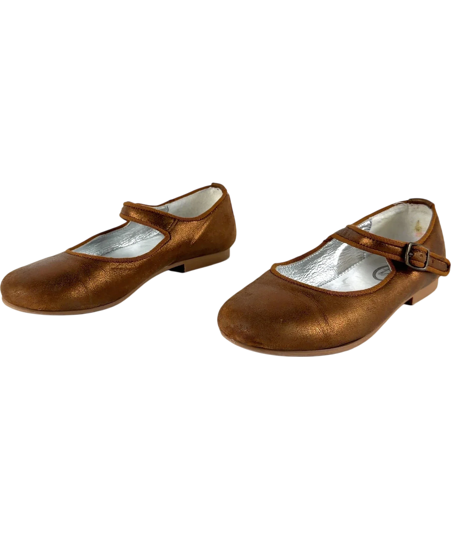 papouelli bronze Angelica Buckle Metallic, size UK 12.5 EU 31 👼 — label