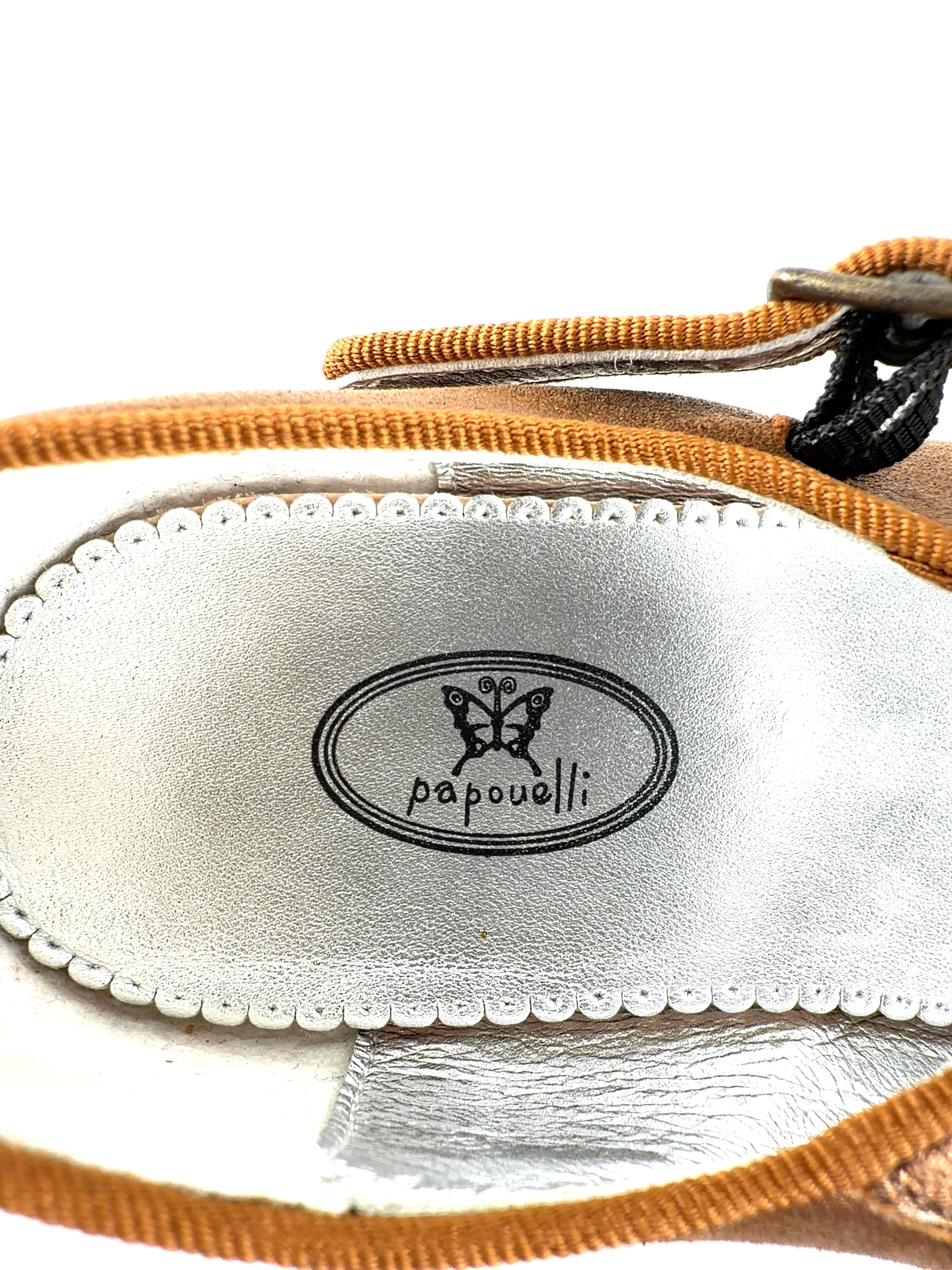 papouelli bronze Angelica Buckle Metallic, size UK 12.5 EU 31 👼 — care label