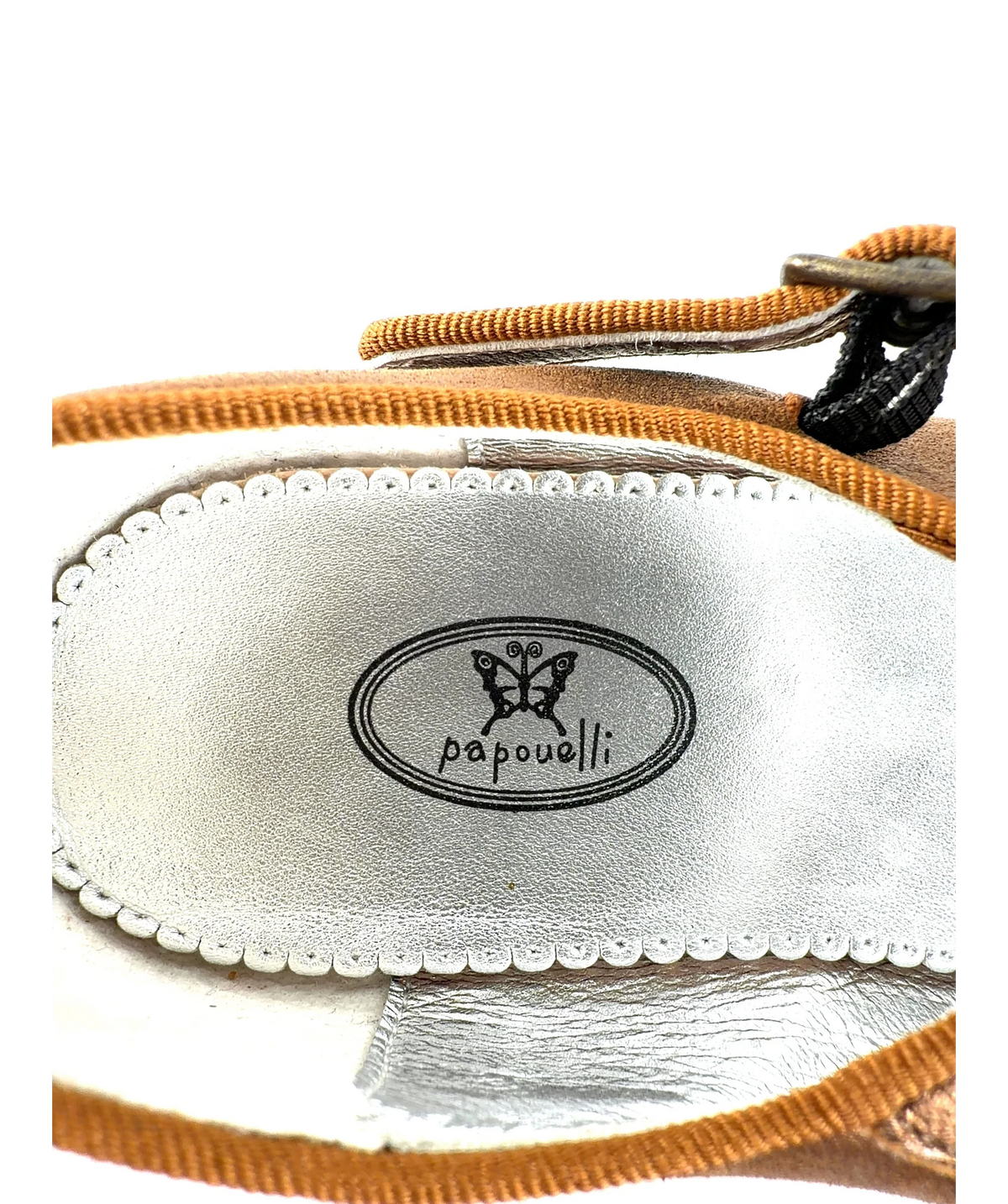 Papouelli Angelica Buckle Metallic Brown Flat UK 12.5 — Brand