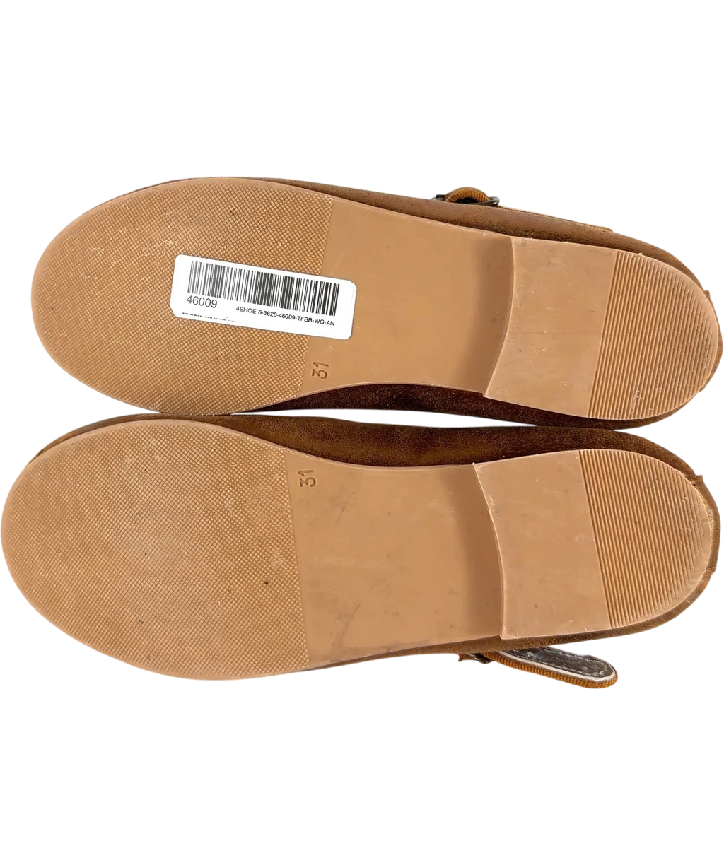 Papouelli Angelica Buckle Metallic Brown Flat UK 12.5 — Sole