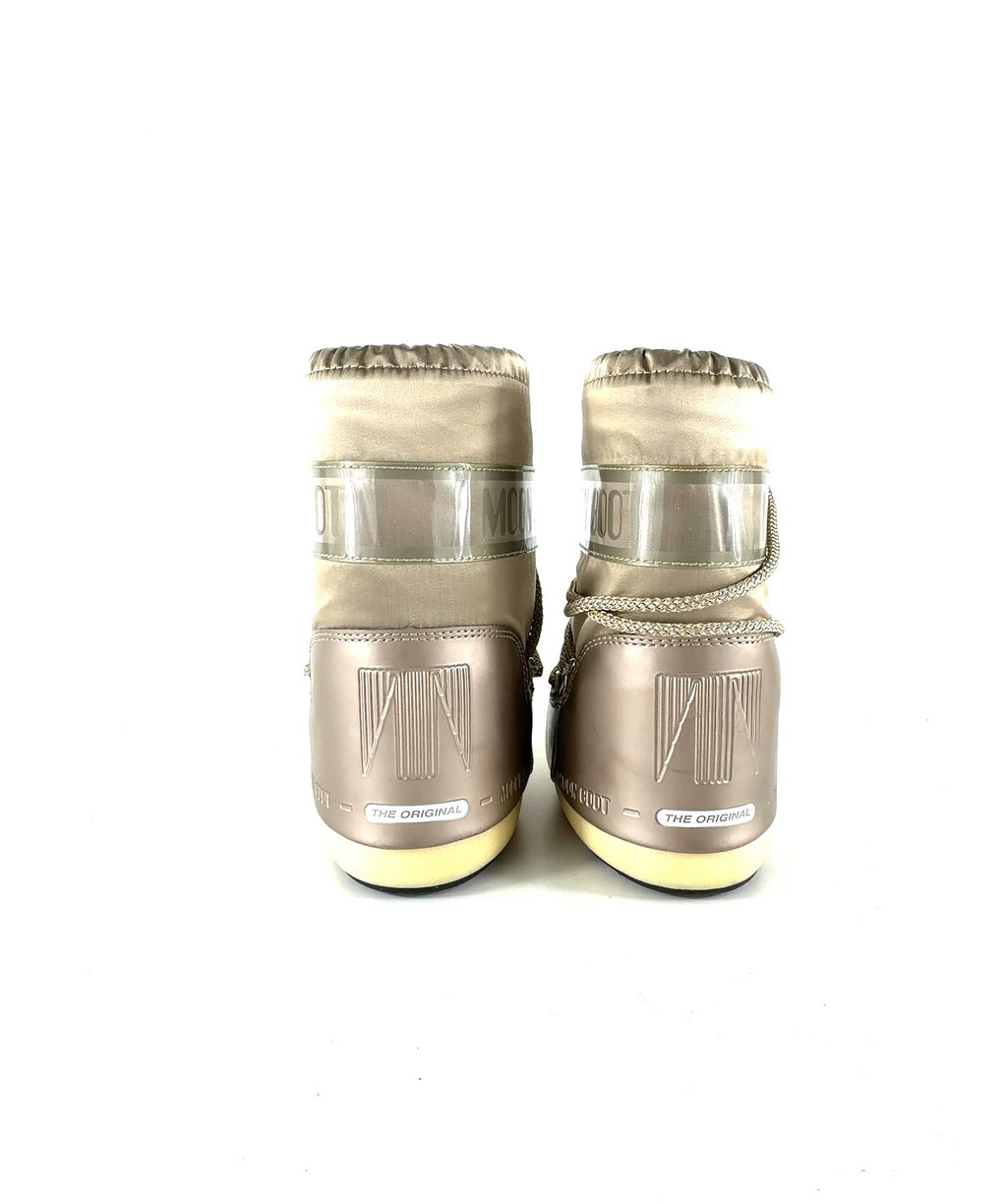 Moon Boot Metallic BRONZE  Wraparound Lacing Snow Boot, size UK 6 EU 23 👼 — fabric detail