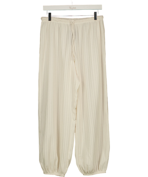 H&M White Drawstring Balloon hem Trousers UK S