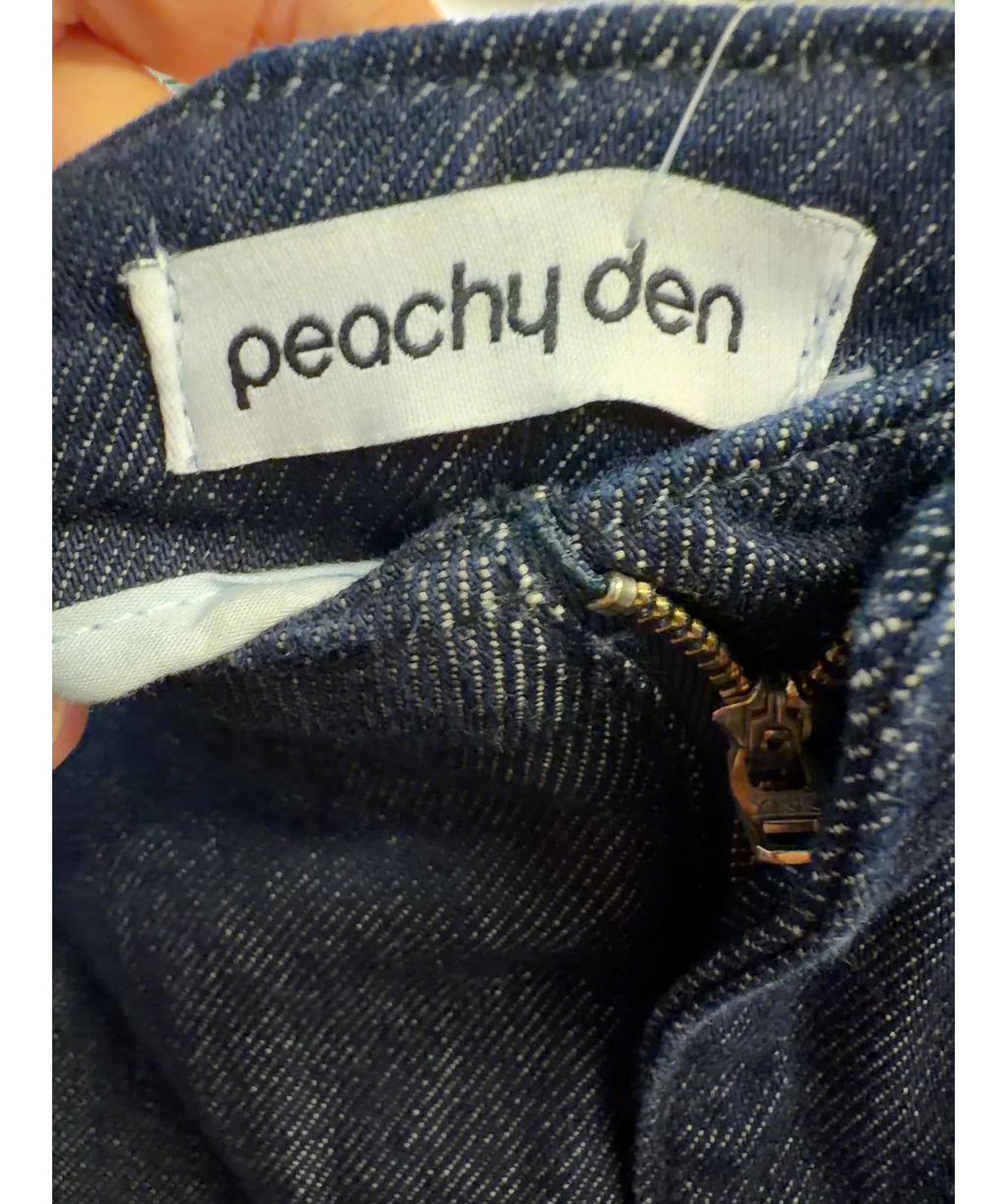 PEACHY DEN Blue Stevie Low Rise Jeans, size UK S — detail