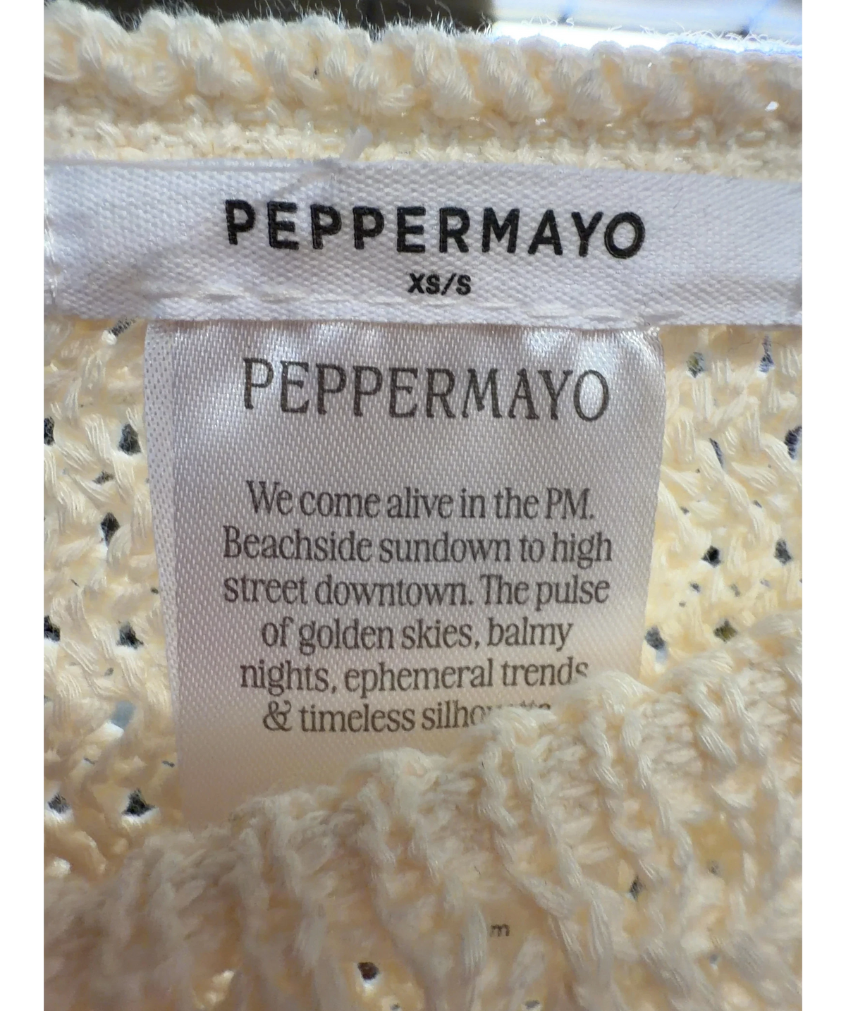 Peppermayo Cream Colour, size UK XS/S — detail