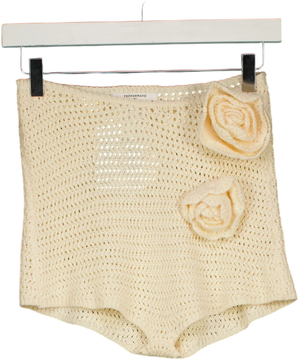 Peppermayo Cream Crochet Flower Shorts UK XS/S
