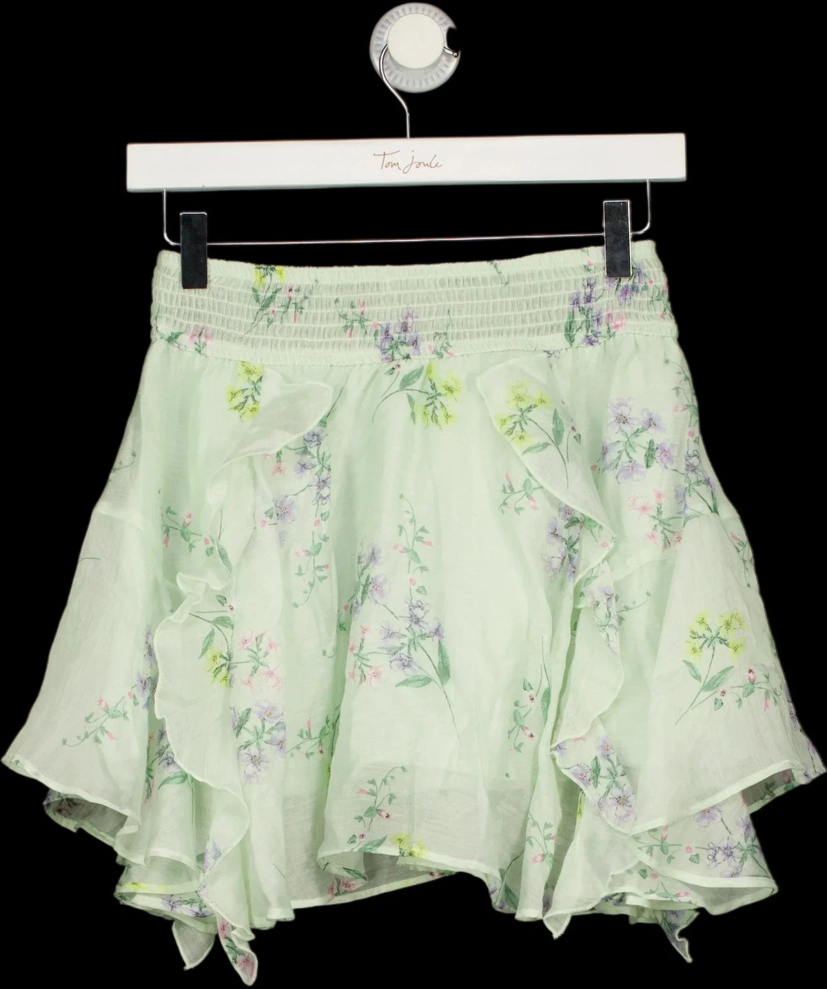 H&M Green Flounced Lyocell-Blend Mini Skirt Mint Green, size UK S — label