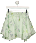 H&M Green Flounced Lyocell-Blend Mini Skirt Mint Green, size UK S — front