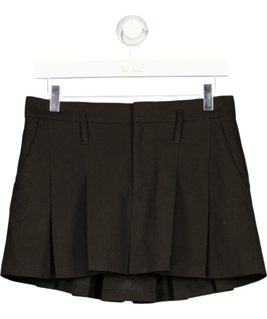 ZARA Black short pleated skirt / skort, size UK S — front