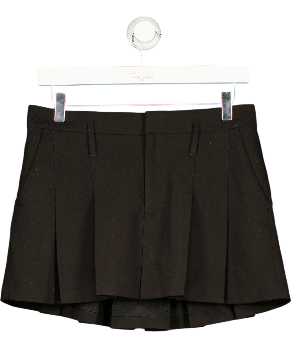 ZARA Black short pleated skirt / skort, size UK S — front