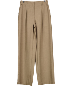 NA-KD Melange High Rise Pleated Suit Pants Beige And Brown UK 10