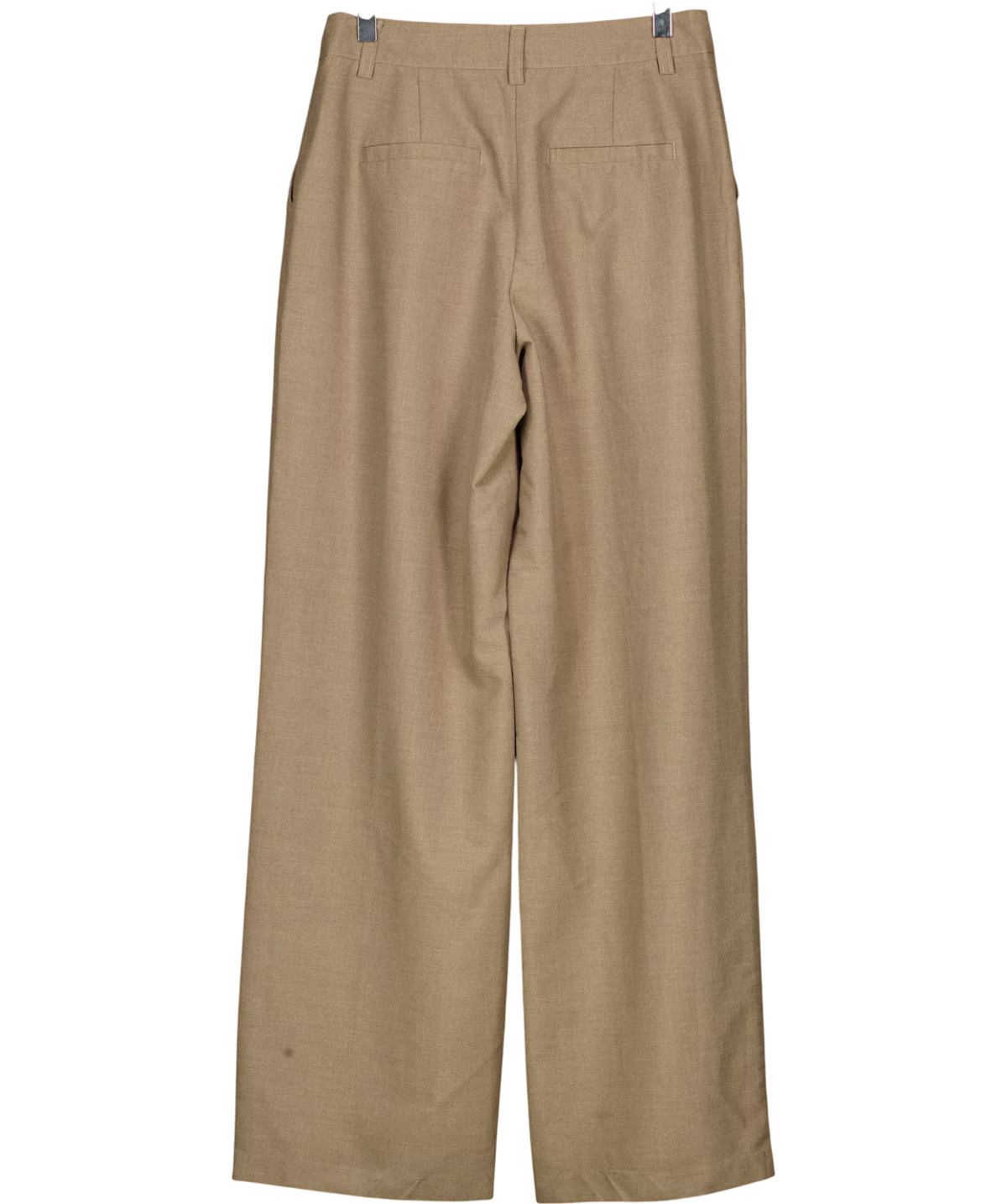 NA-KD Beige Melange High Rise Pleated Suit Pants, size UK 10 — back