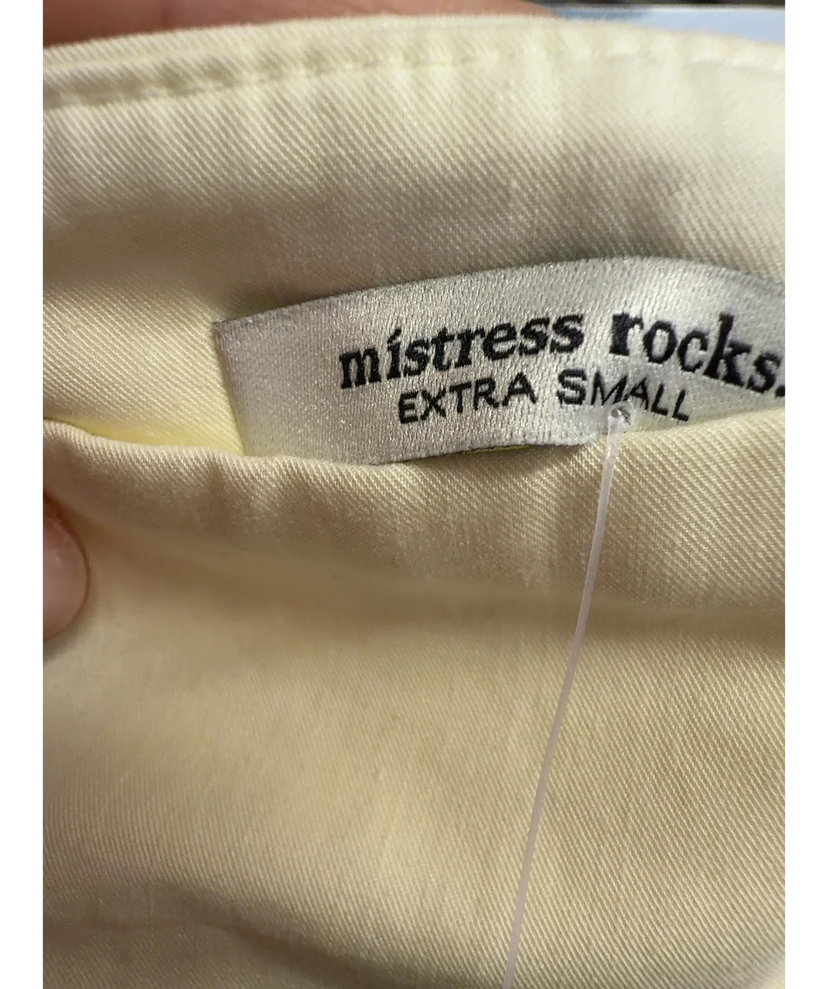 Mistress Rocks Cream Colour, size UK XS — care label