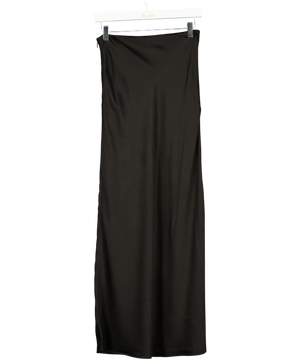 H&M Black Maxi 100% Silk Slip Skirt UK 8