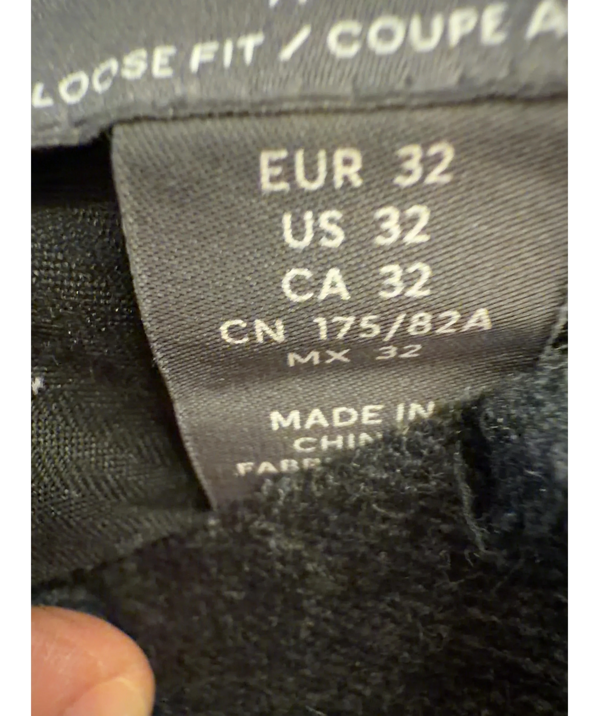 H&M Grey Colour, size W32 — care label