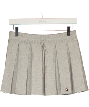 Tommy Jeans Grey Pleated Drawstring Knit Skirt XS