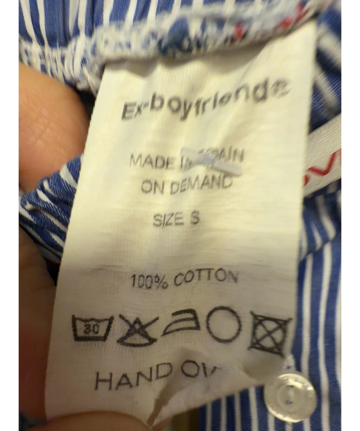 Hand Over Yellow The Ex-Boyfriend César shorts, size UK S — label