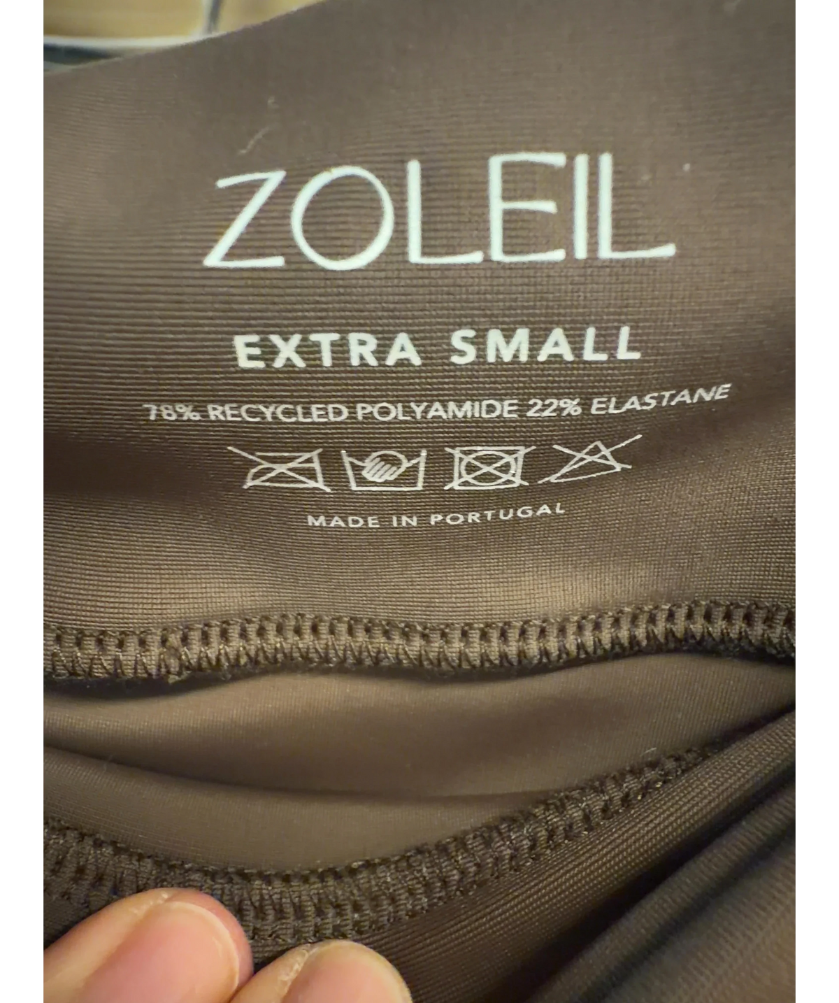 ZOLEIL Brown Colour, size UK XS — label