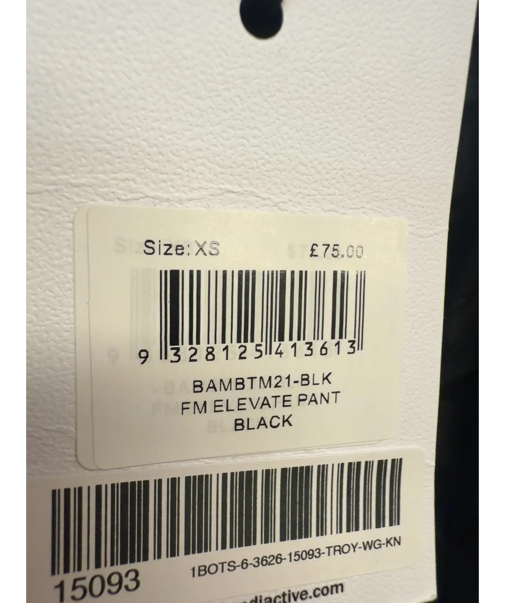 BONDI ACTIVE Black Forma Elevate Pant, size UK XS — label