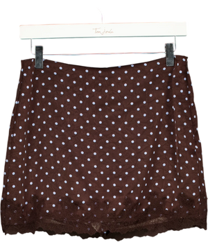 Lefties Brown And Blue Lace Skirt UK S
