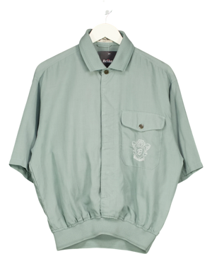 Troy Bros  Vintage Embroidered Crest Bomber Shirt Sage Green UK L
