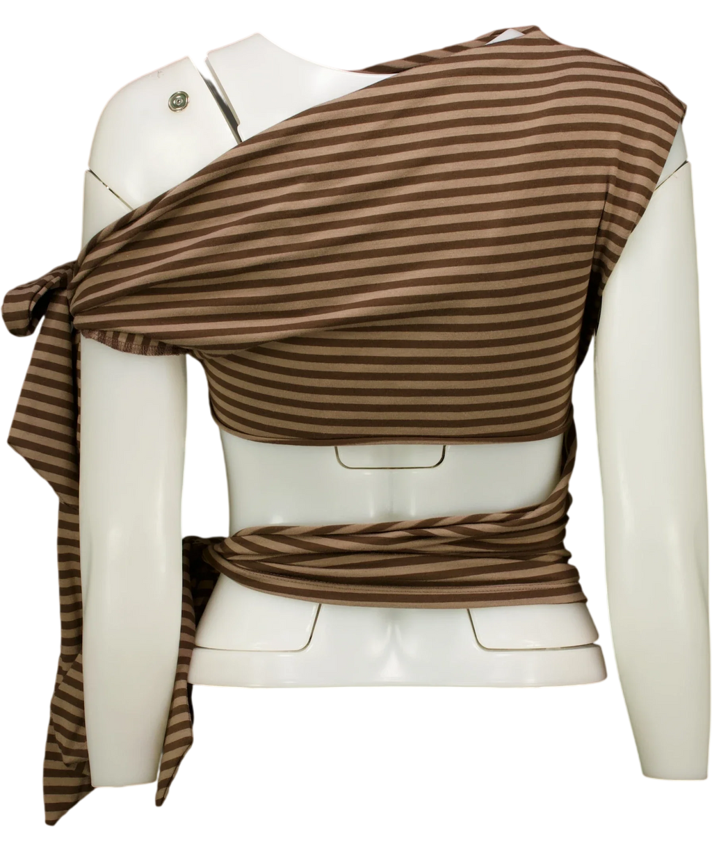 Jaded London Brown Mena Asymmetric Top, size UK 6 — back