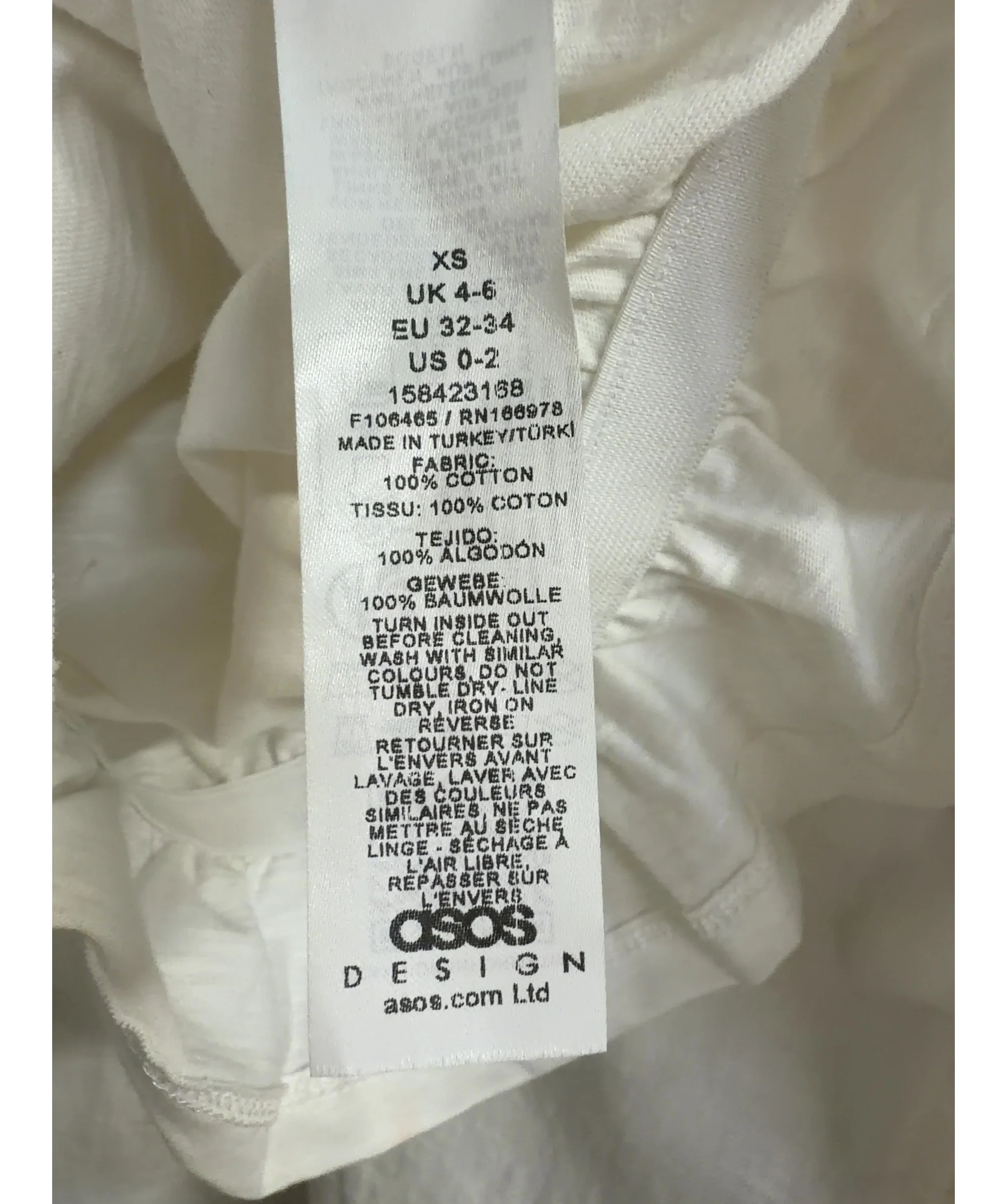 ASOS White Colour, size UK 6 — label