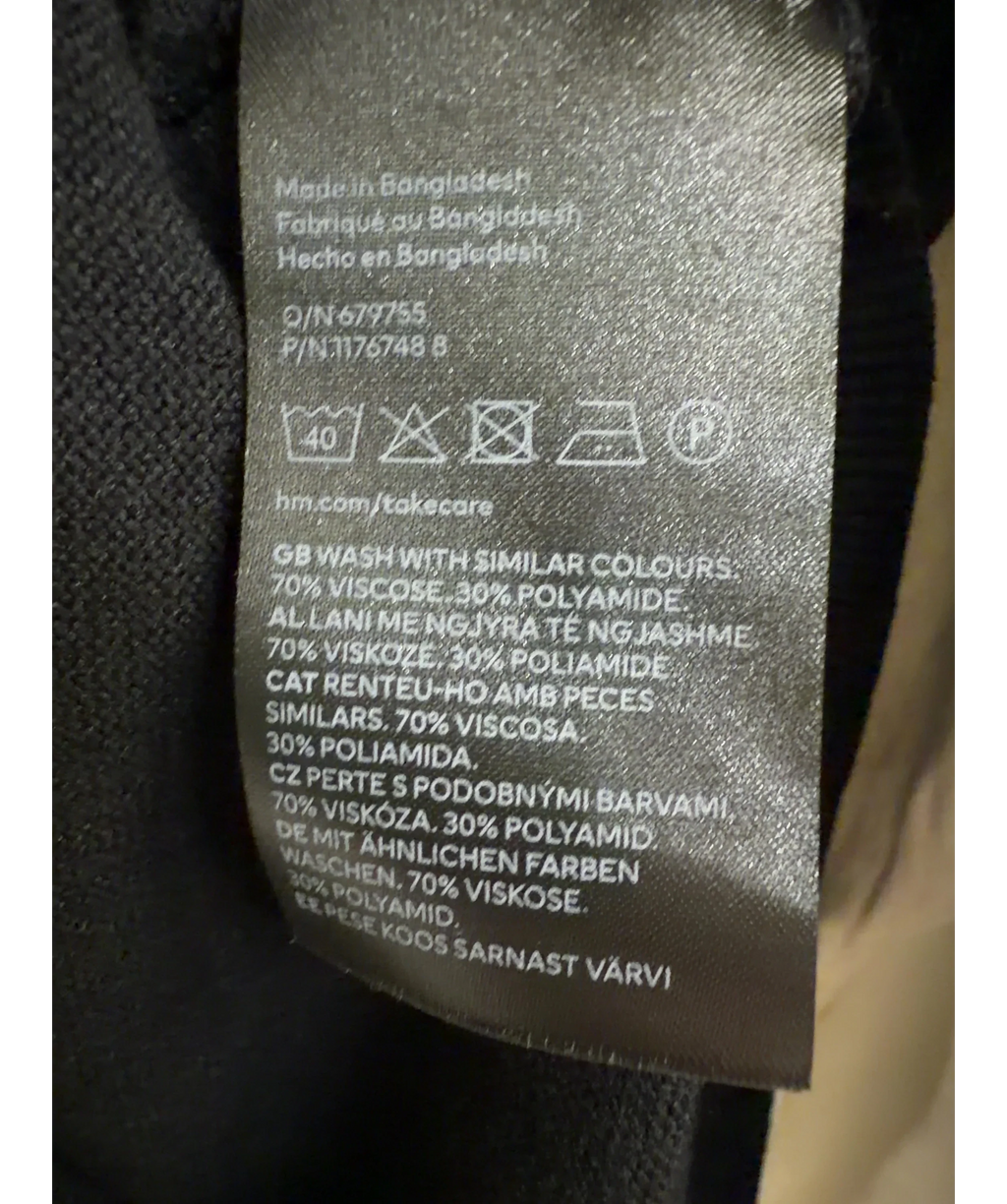 H&M Black fine-knit turtleneck sweater, size UK XS — label
