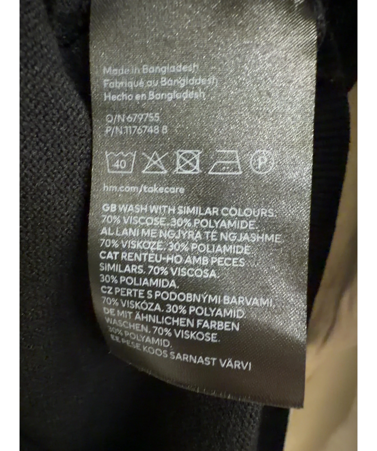 H&M Black fine-knit turtleneck sweater, size UK XS — label
