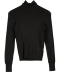H&M Black fine-knit turtleneck sweater, size UK XS — front