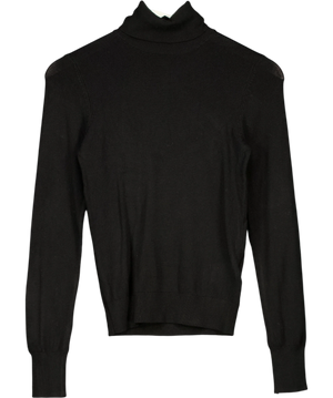 H&M Fine-Knit Turtleneck Sweater Black UK XS