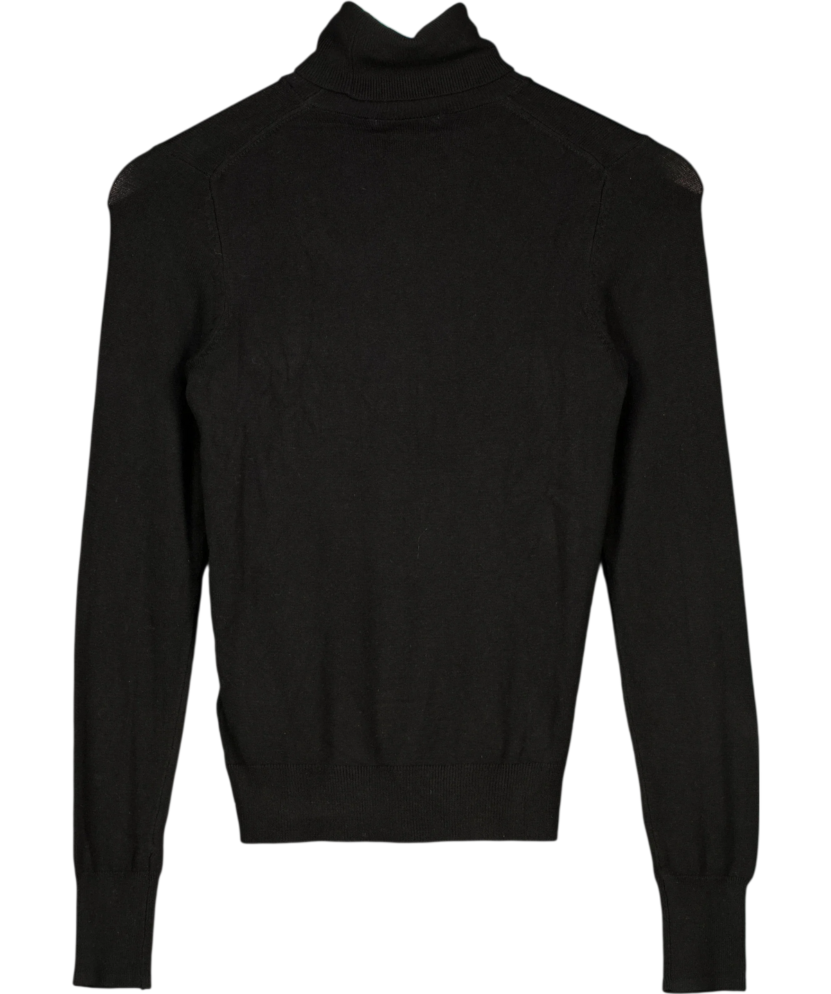 H&M Black fine-knit turtleneck sweater, size UK XS — back