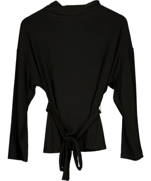 Zara Draped Top with Waistband Black UK S