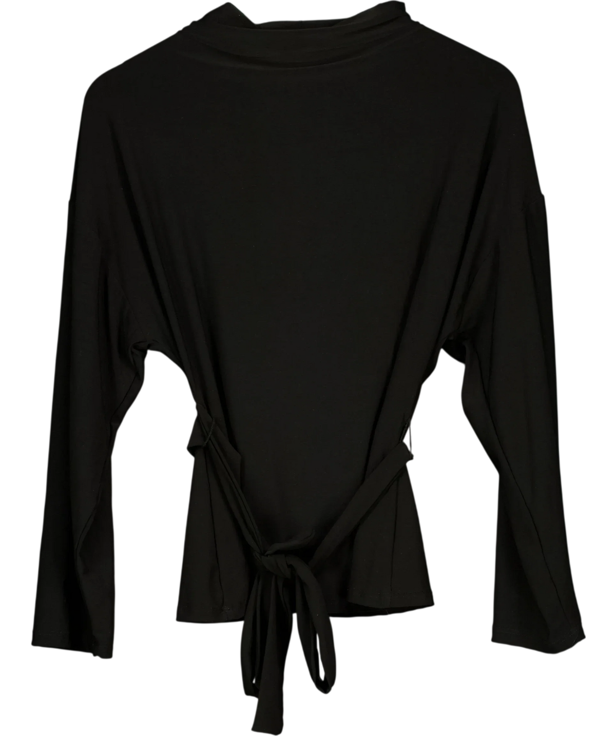 ZARA Black Draped Top with Waistband, size UK S — front