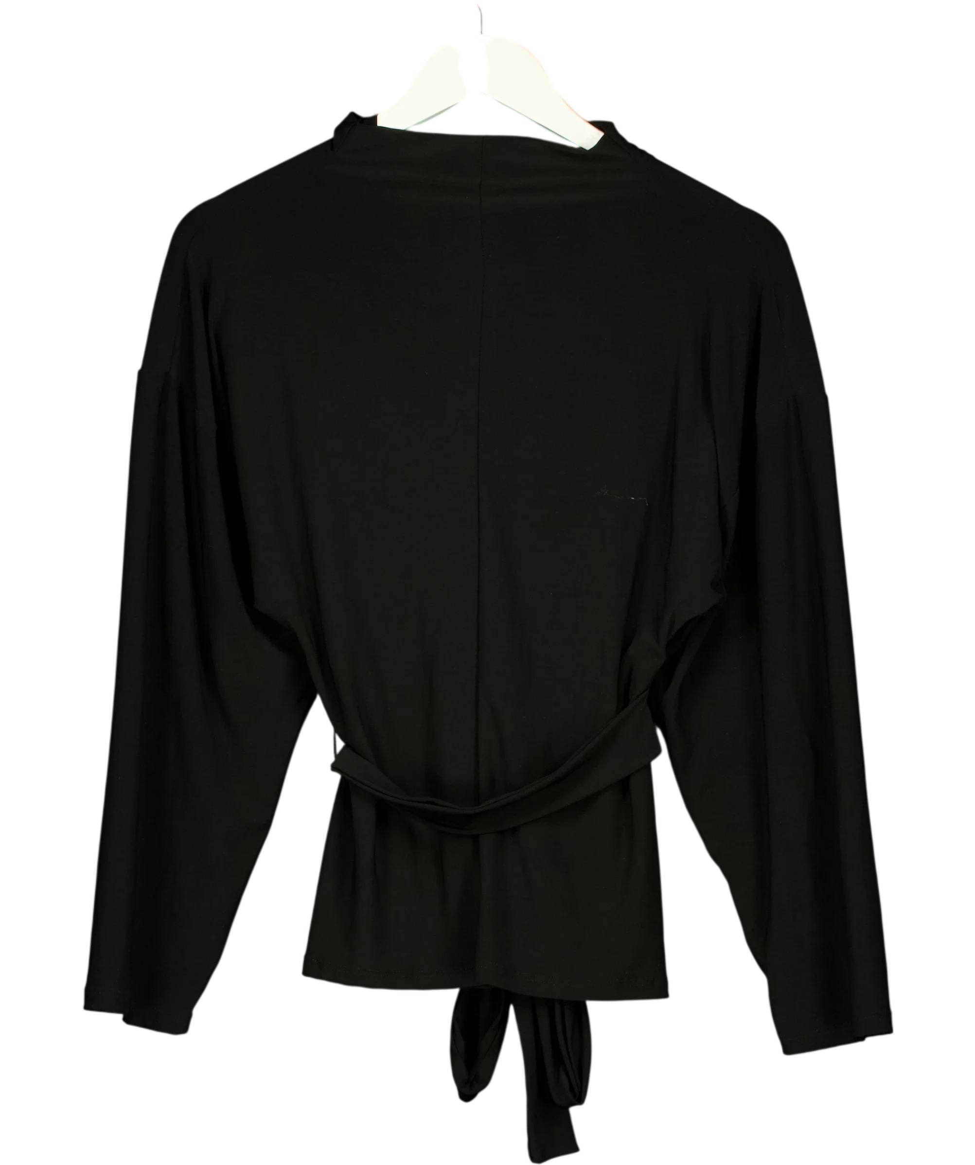 ZARA Black Draped Top with Waistband, size UK S — back