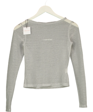 Hand Over Metallic Long-Sleeve Top Metallic Top  S