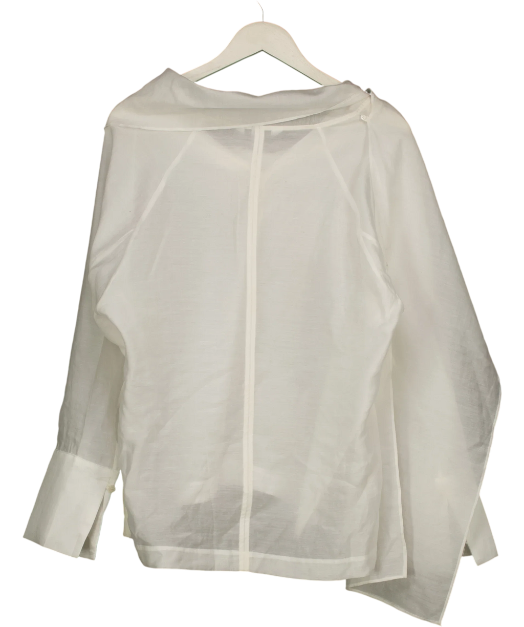 H&M White sheer lyocell-blend blouse, size UK S — back