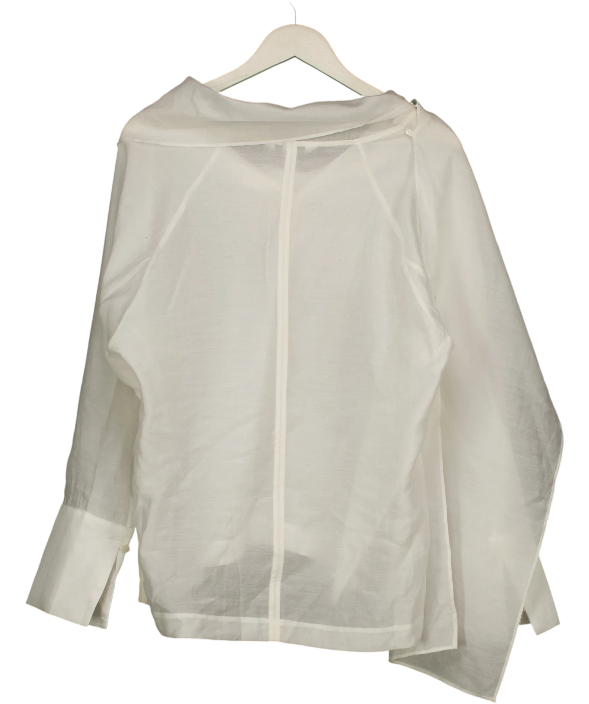 H&M White sheer lyocell-blend blouse, size UK S — back