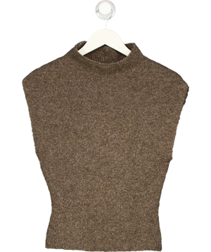 NA-KD Sleeveless Mock Neck Knitted Top Brown XS
