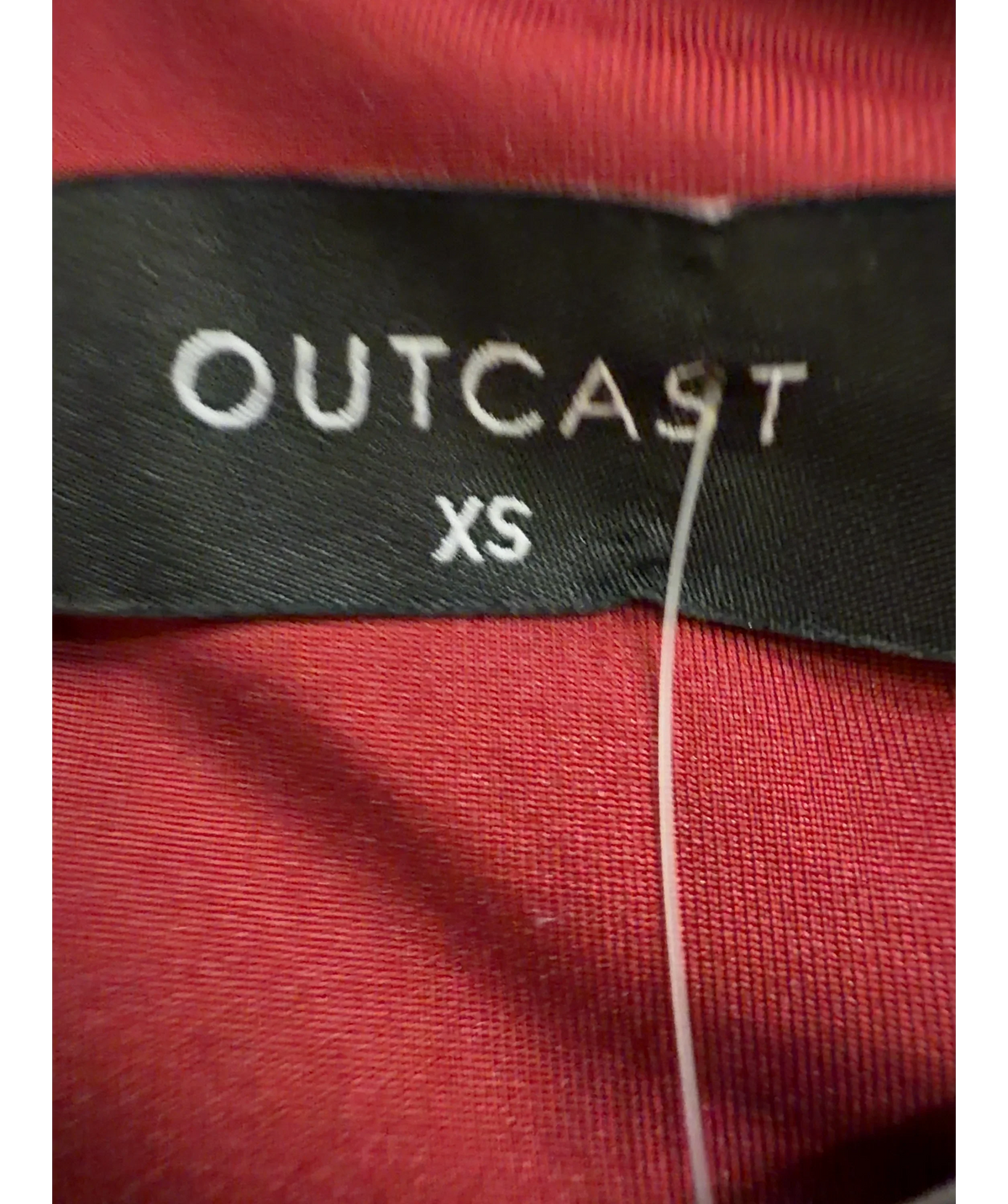 Outcast Red long-sleeve fitted cropped top, size UK XS — detail