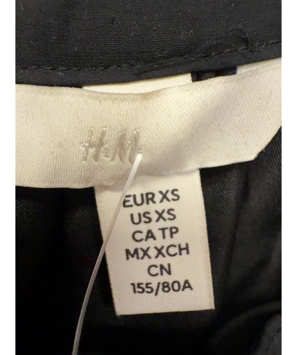 H&M Black Balloon-sleeved modal jacket, size UK XS — care label