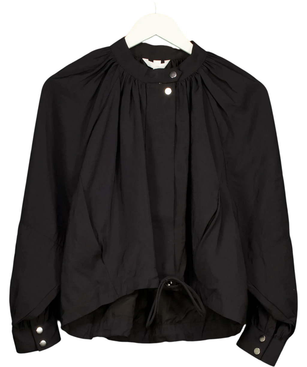 H&M Black Balloon-sleeved modal jacket, size UK XS — front