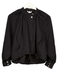 H&M Black Balloon-sleeved modal jacket, size UK XS — front