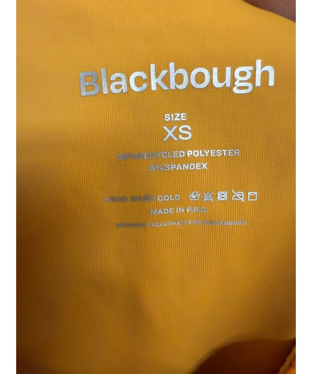 Blackbough Orange Kaia Cut-Out One Piece, size UK XS — care label