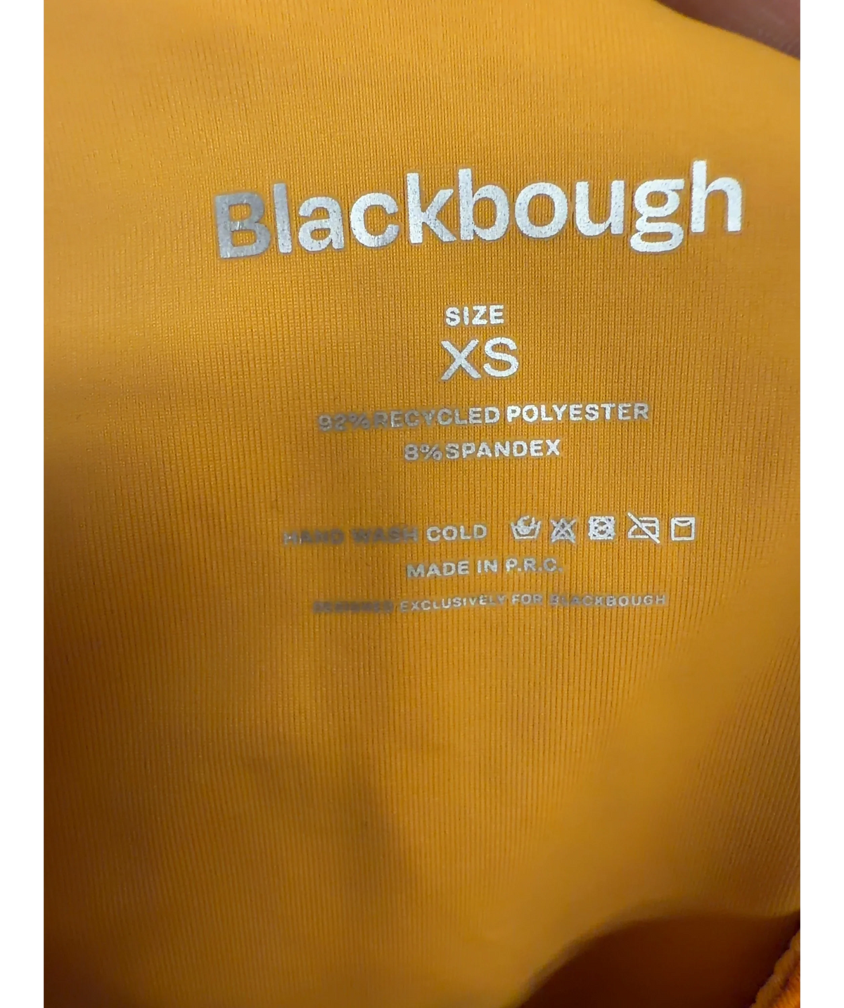 Blackbough Orange Kaia Cut-Out One Piece, size UK XS — care label